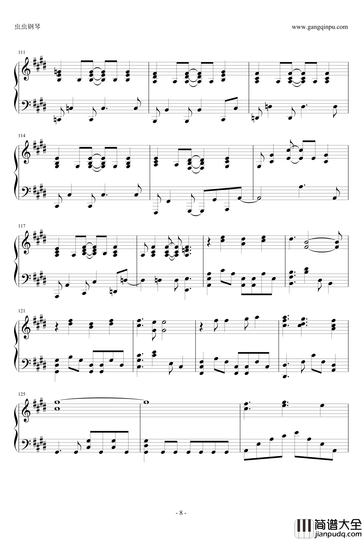 _届かない恋钢琴谱_白色相簿_完整版!