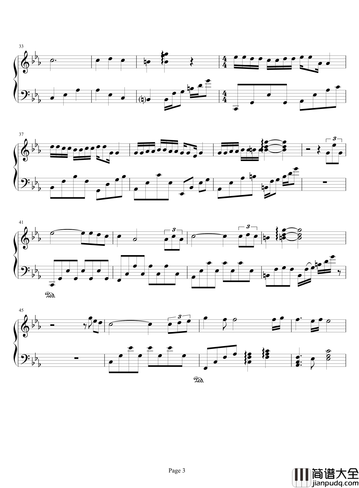 天国之舞钢琴谱_柳兰汐