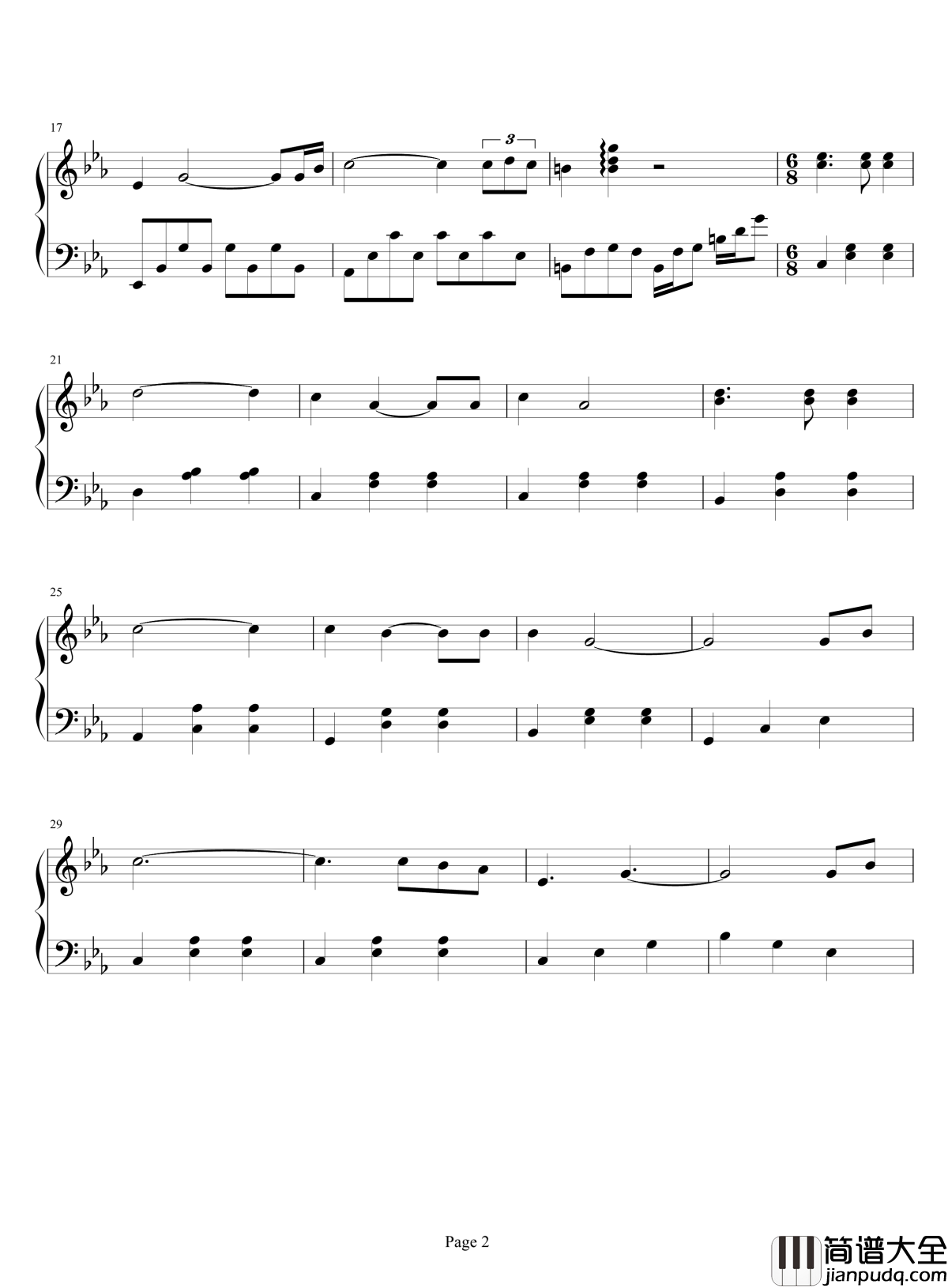 天国之舞钢琴谱_柳兰汐