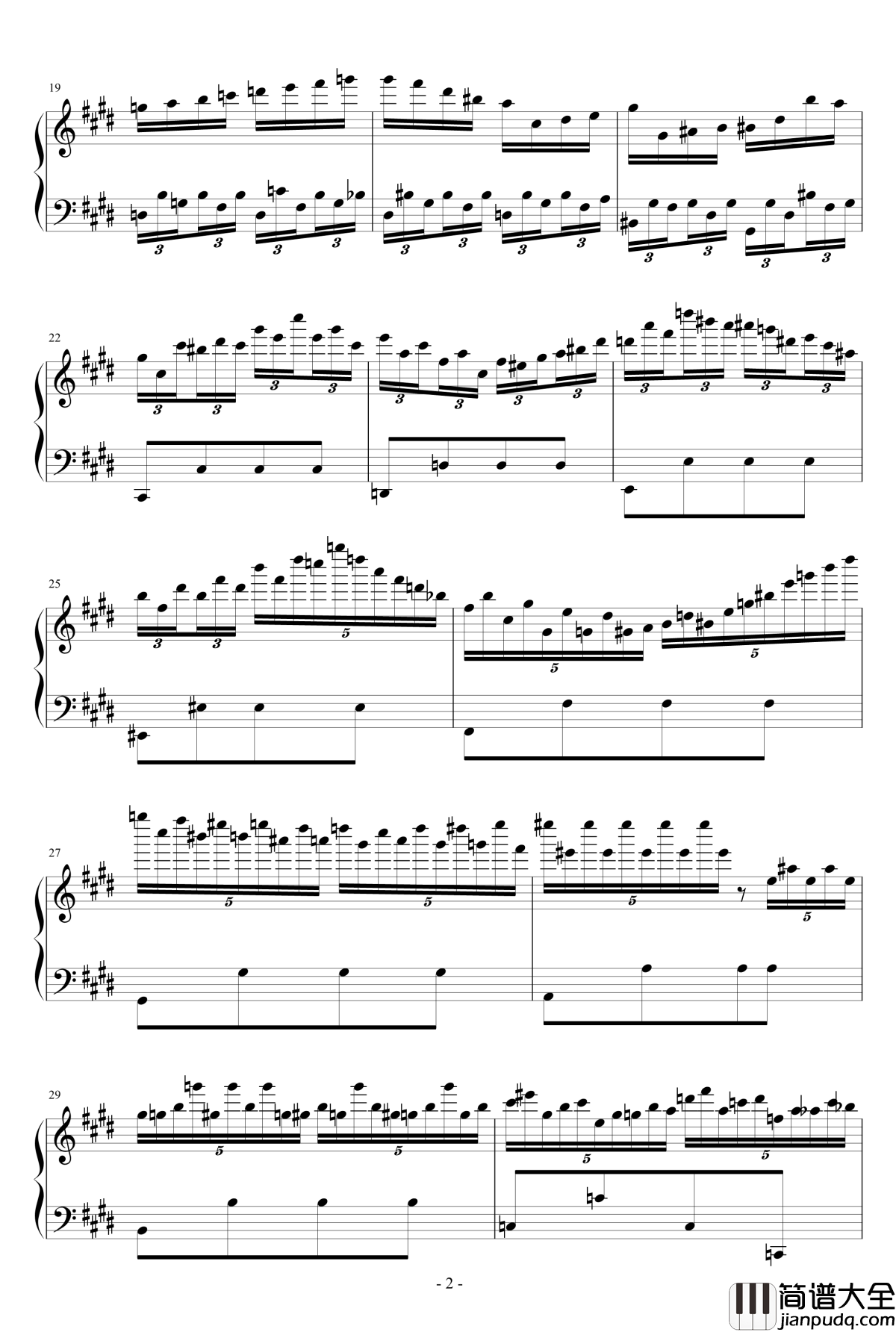 完美的升c小调钢琴谱_流行追梦人