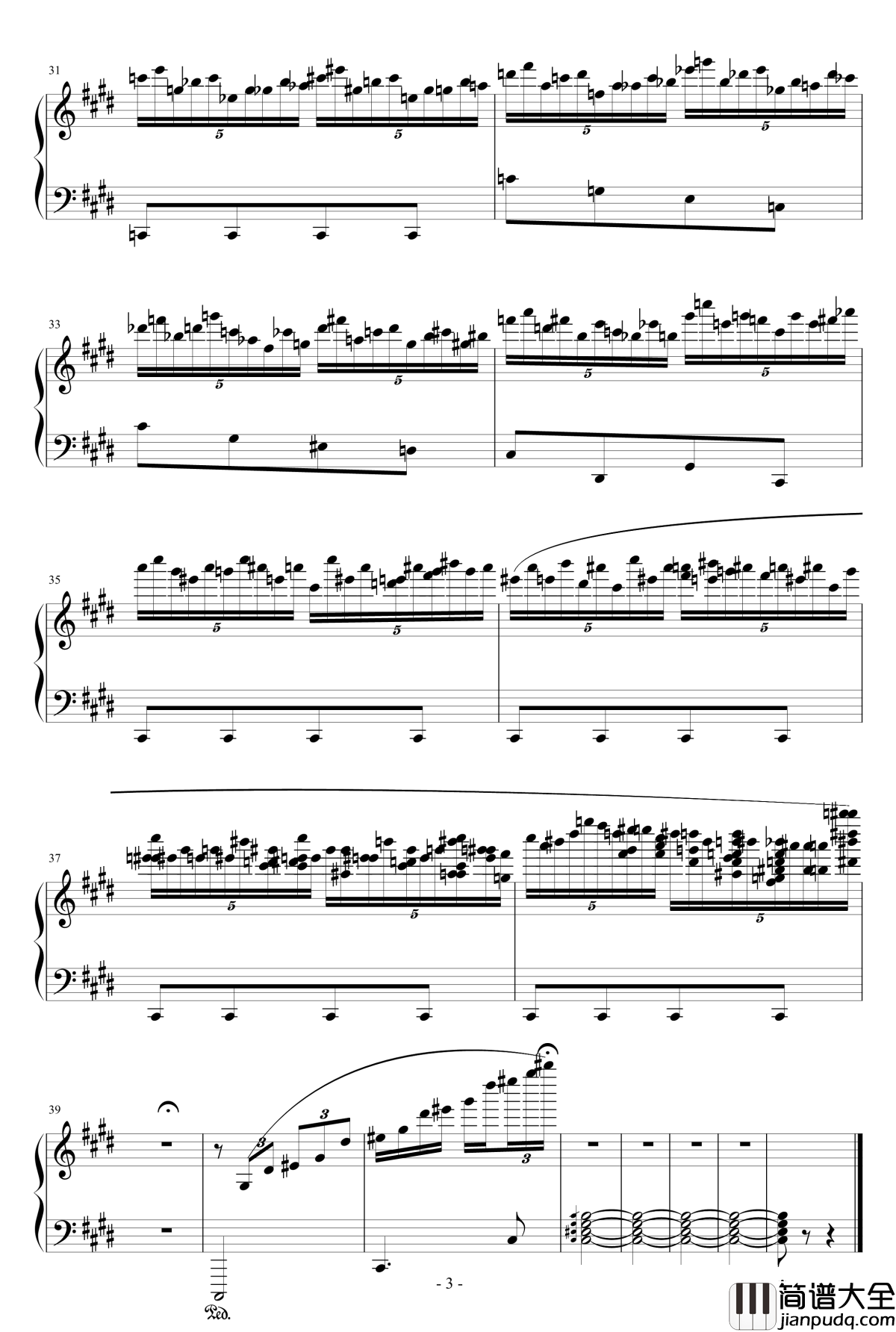 完美的升c小调钢琴谱_流行追梦人