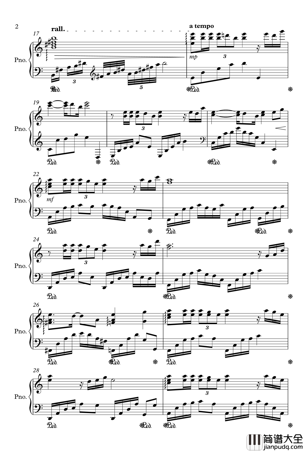 闷心钢琴谱_yewwc