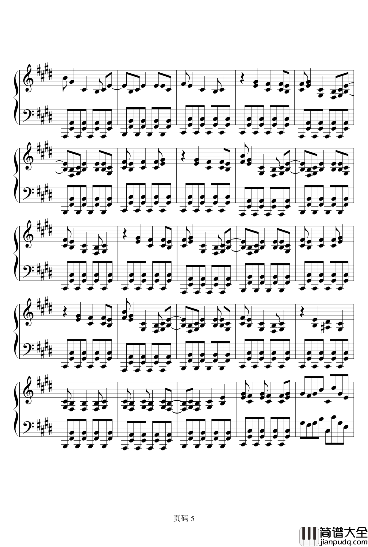 权御天下钢琴谱_洛天依