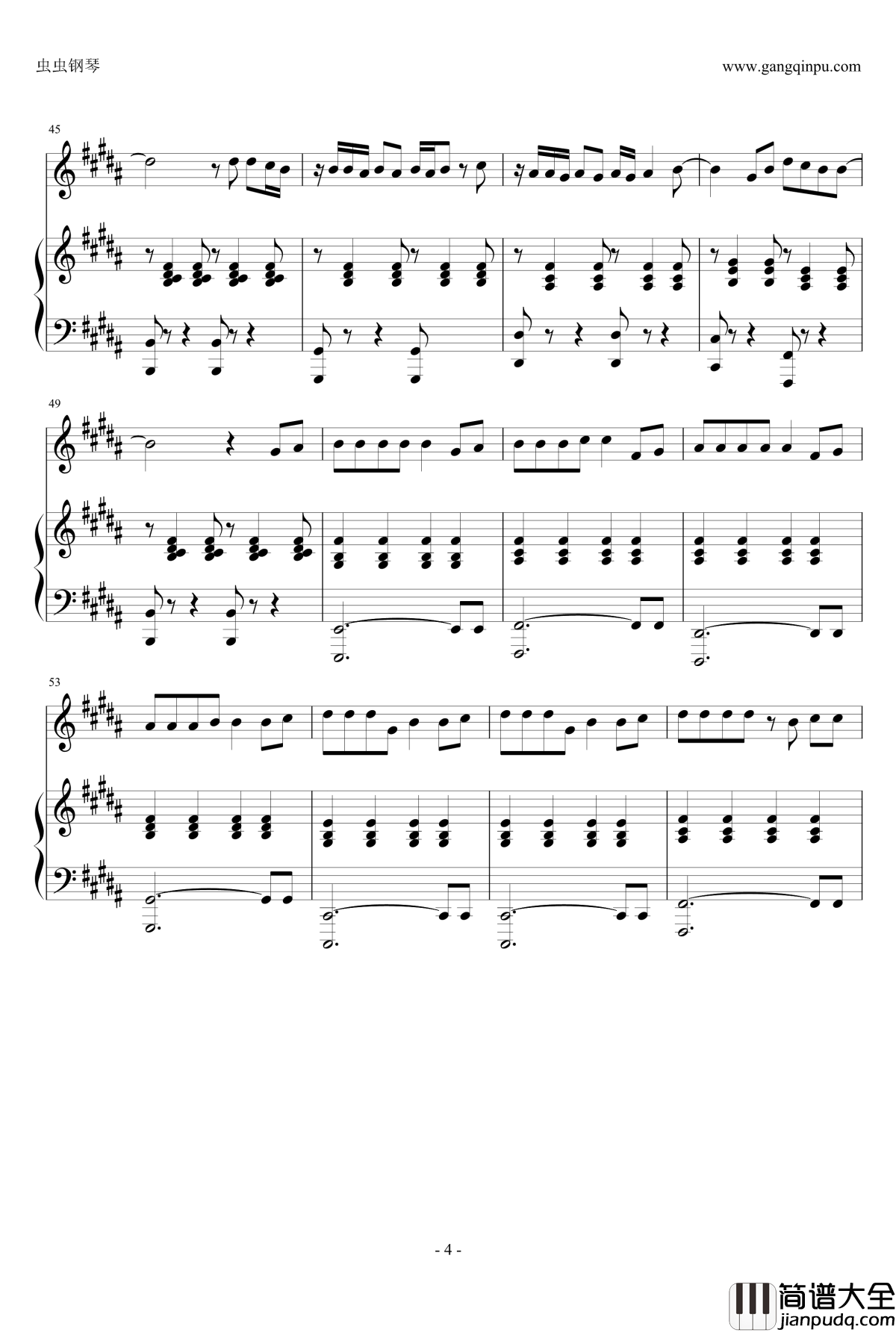 告白气球钢琴谱_弹唱版_周杰伦