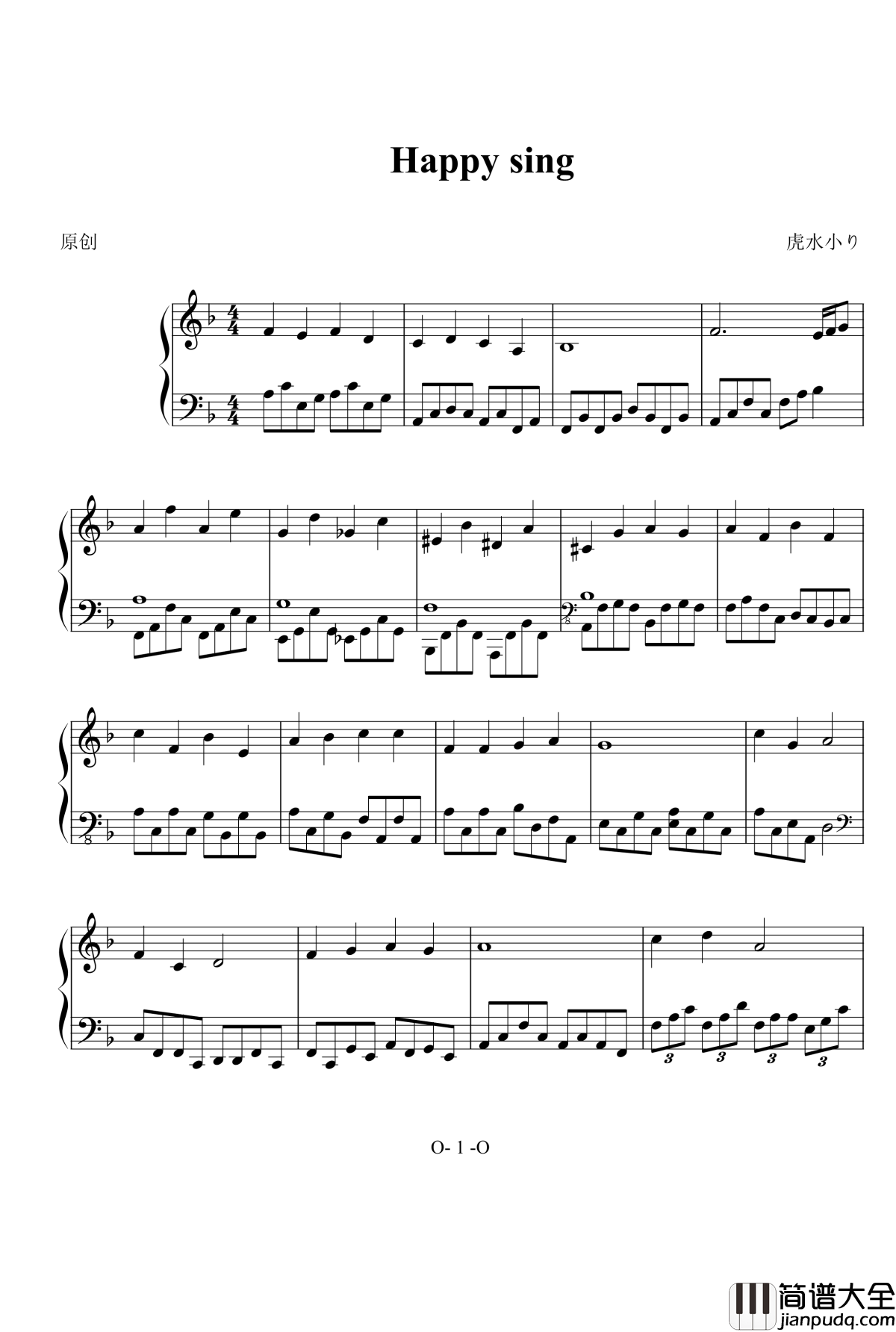 Happy_sing钢琴谱_虎水小り