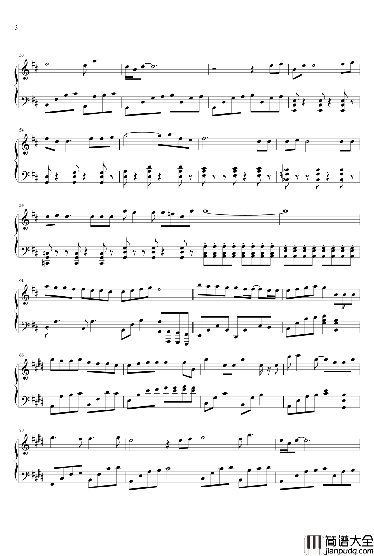 我为你歌唱钢琴谱_When_it&amp;apos;s_lonely_曲婉婷