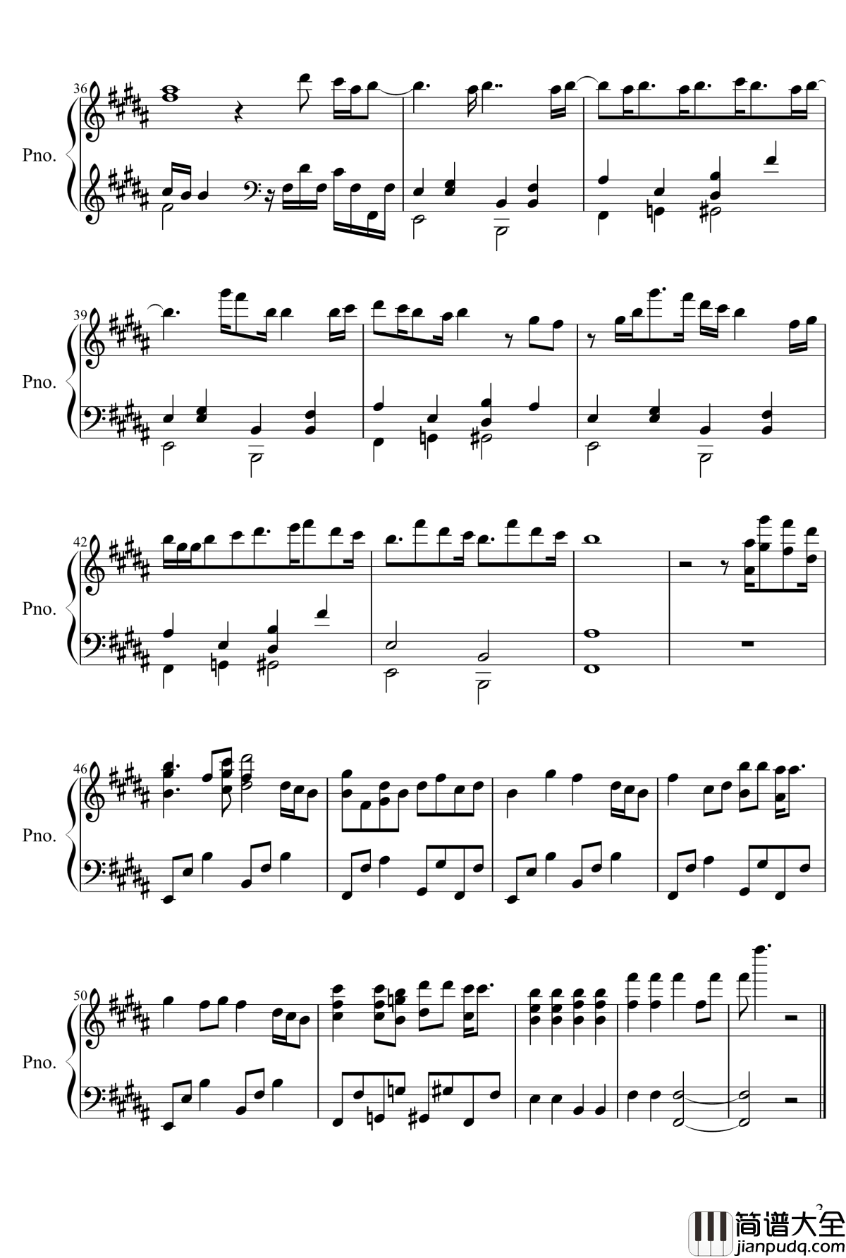 雨き声残响钢琴谱_ゆめこ