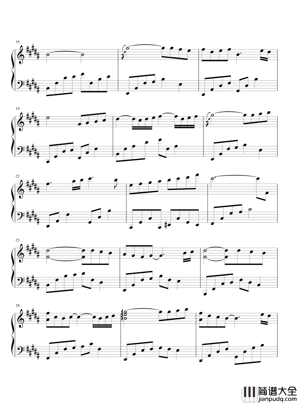 浅浅的温柔钢琴谱_scgdzstax