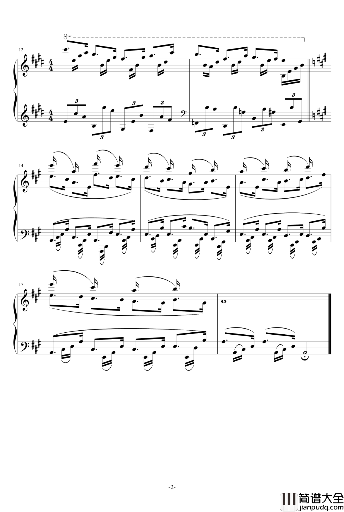 A大调间奏曲钢琴谱_84jimmy