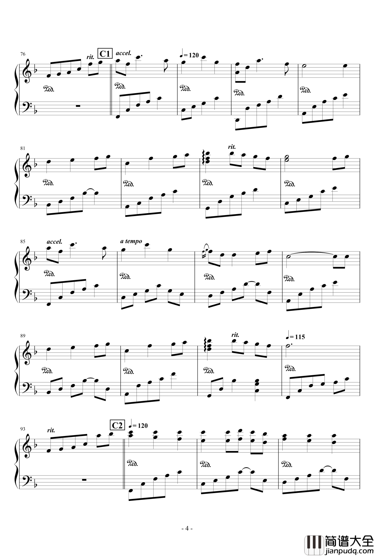 Always_with_me千与千寻钢琴谱_原曲