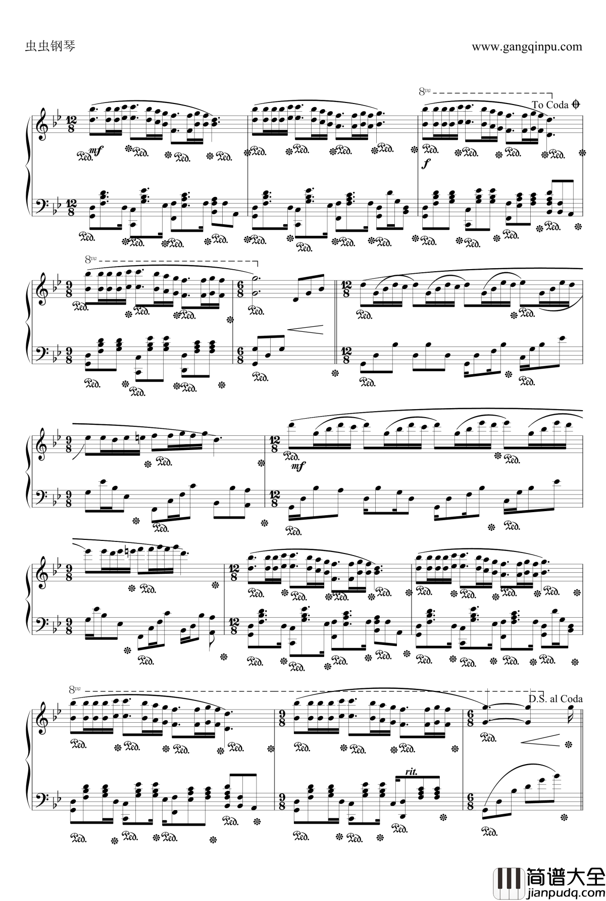 梦中的婚礼钢琴谱_Dr_Hope版_克莱德曼