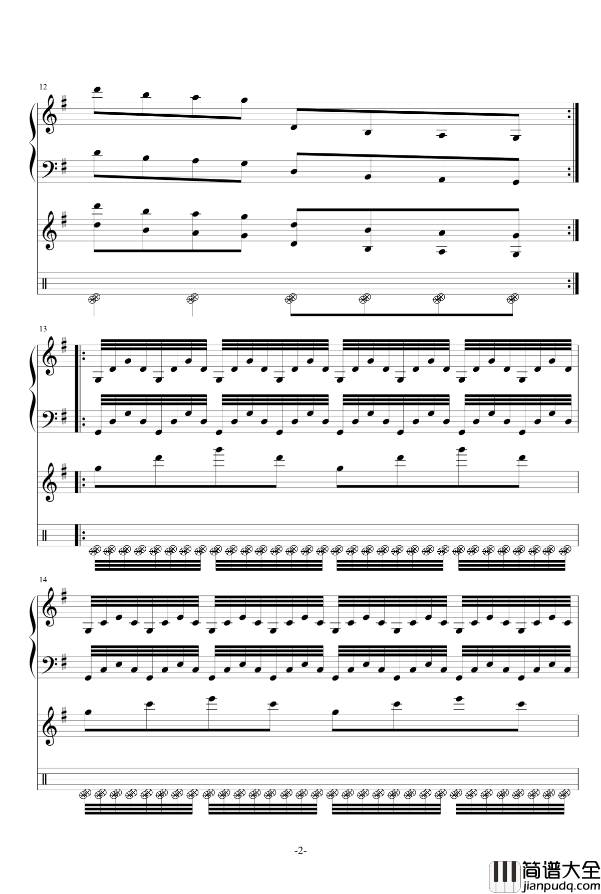 三元三次空间钢琴谱——虎水小骥的第二主题曲_虎水小り