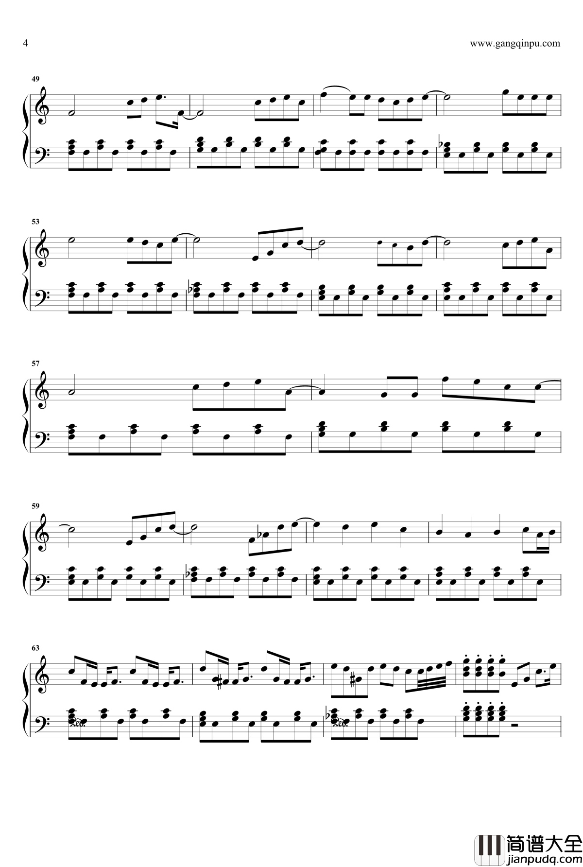 爱情废柴钢琴谱_周杰伦