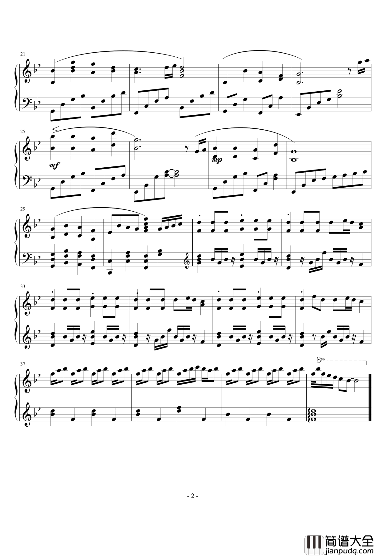 新的开始钢琴谱_雏菊