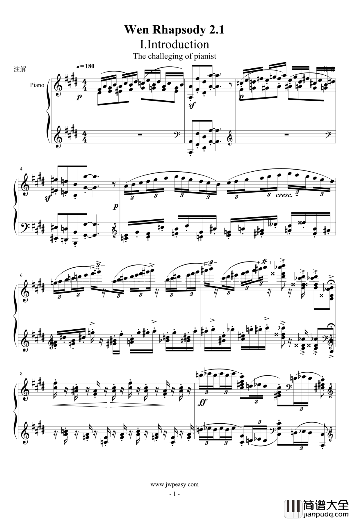 小温狂想曲_2.1钢琴谱_一个球