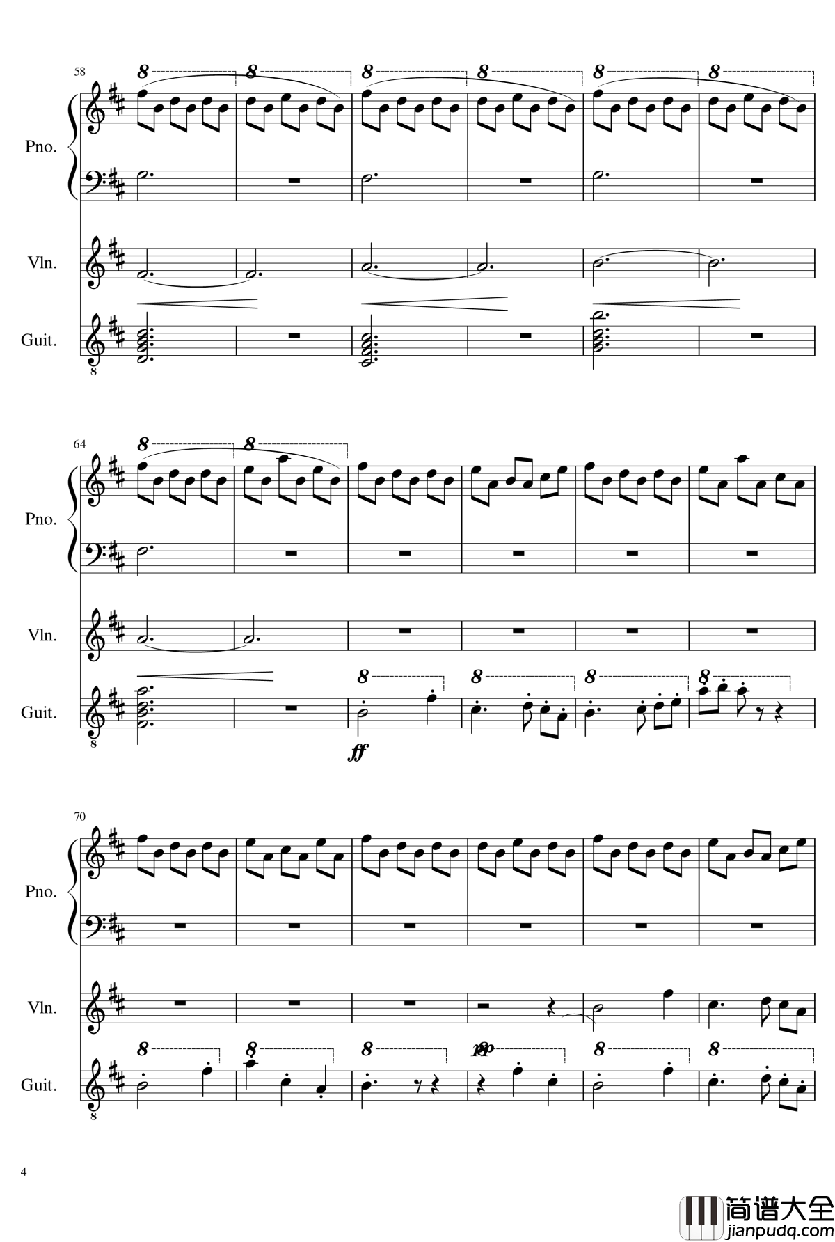 _遠い空へ钢琴谱__钢琴_吉他_小提琴_穹妹