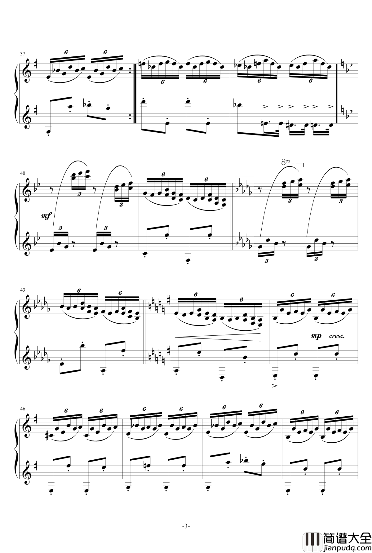 里格顿舞曲钢琴谱_KioooS