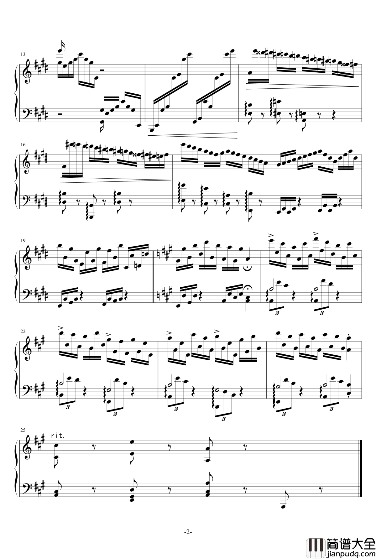 A大调练习曲钢琴谱_84jimmy