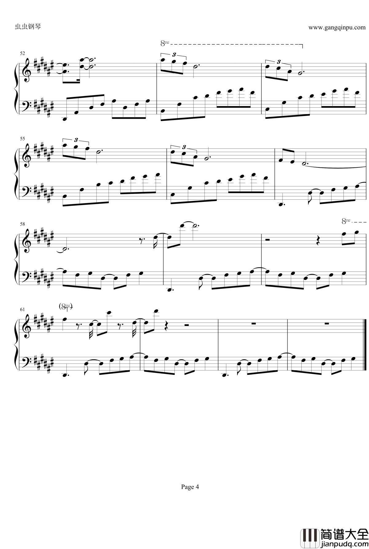 花黄瘦钢琴谱_Pure_Morning]Tina