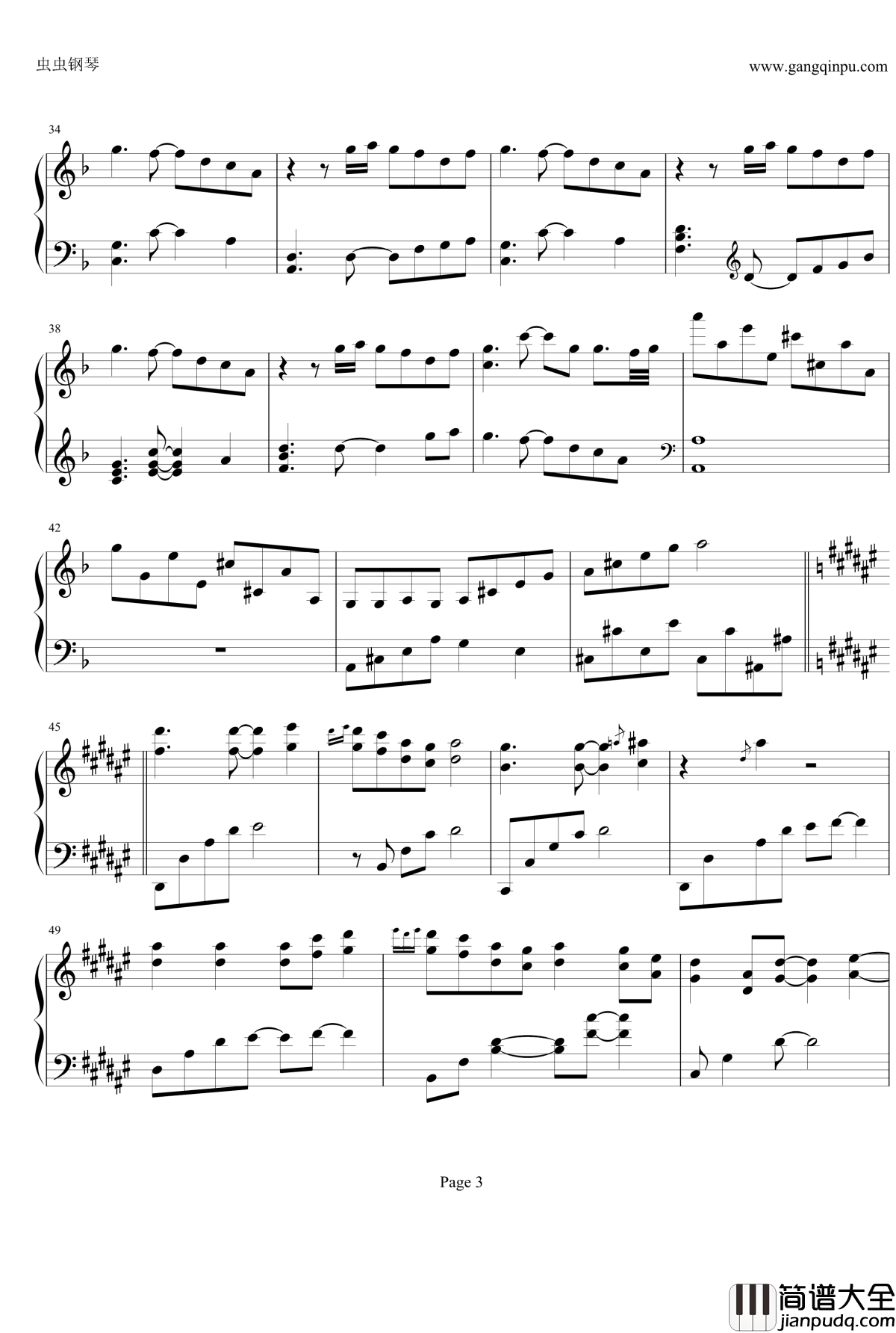 花黄瘦钢琴谱_Pure_Morning]Tina