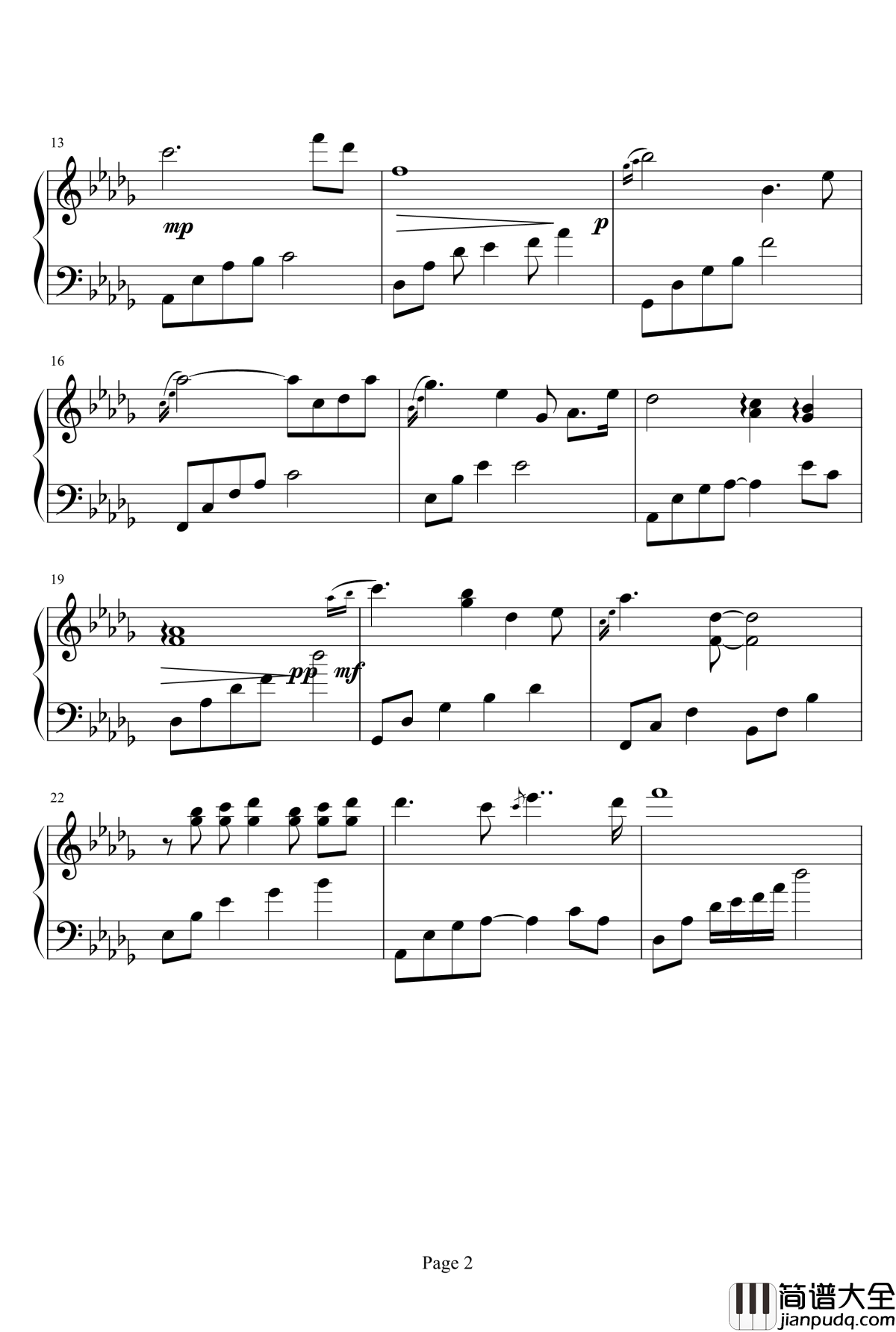 Rainy_Sunday钢琴谱_天国的邮递员