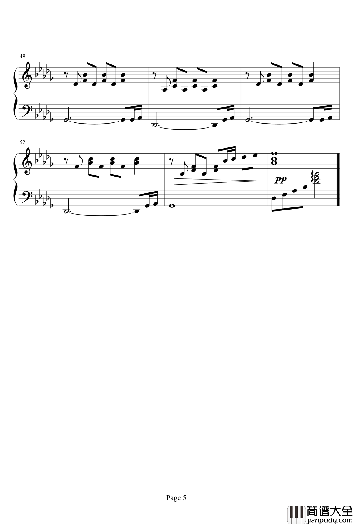 Rainy_Sunday钢琴谱_天国的邮递员