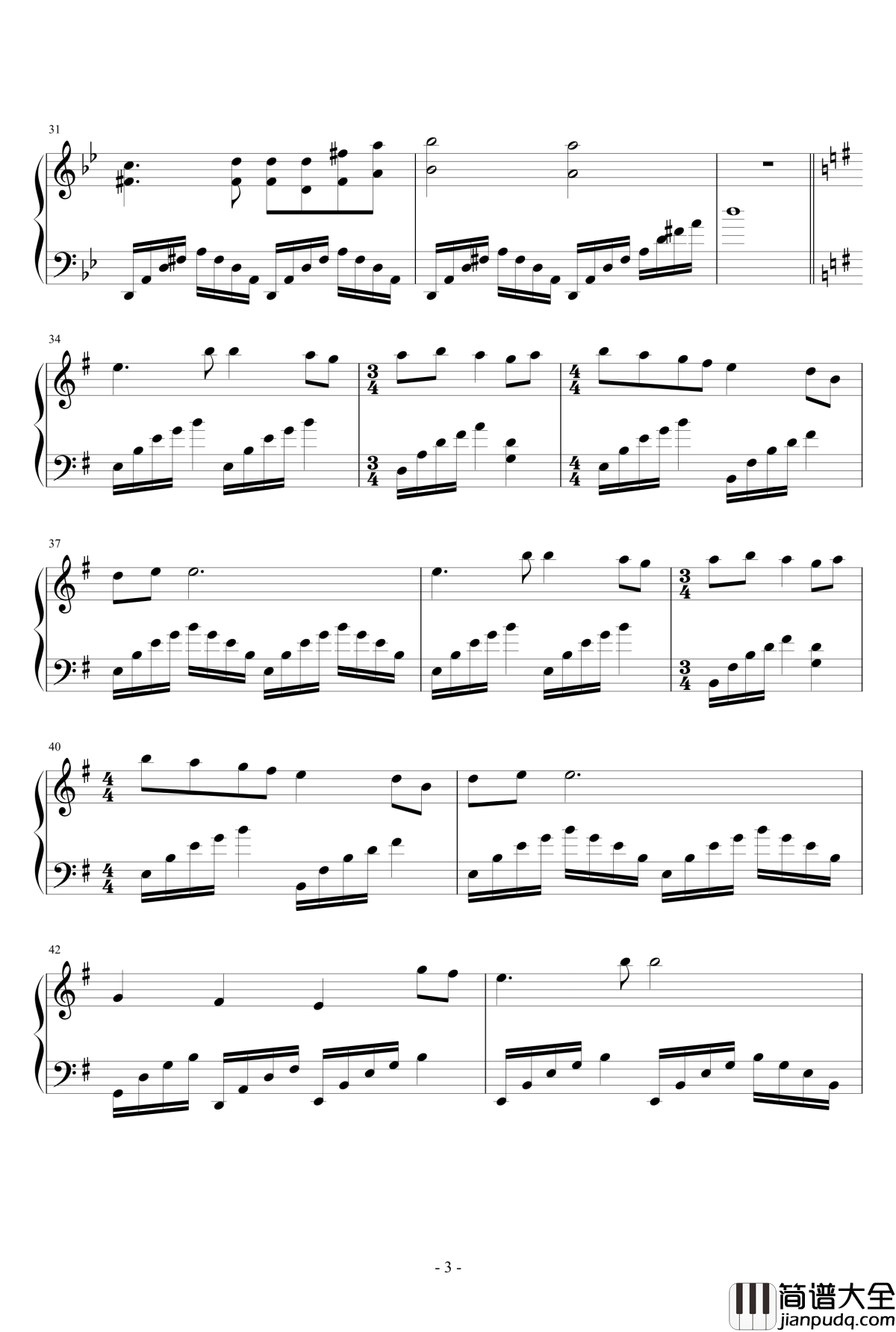 人间沙钢琴谱_陈学冬