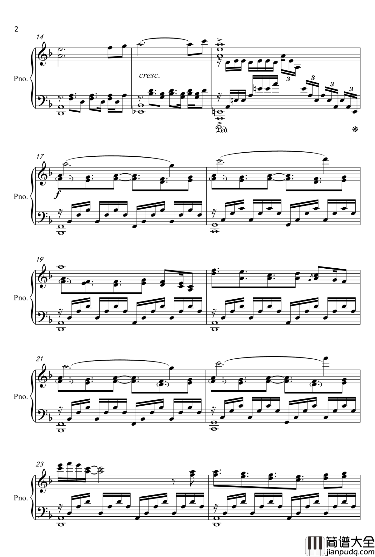 激情钢琴谱_恋爱选举巧克力_PC游戏BGM23