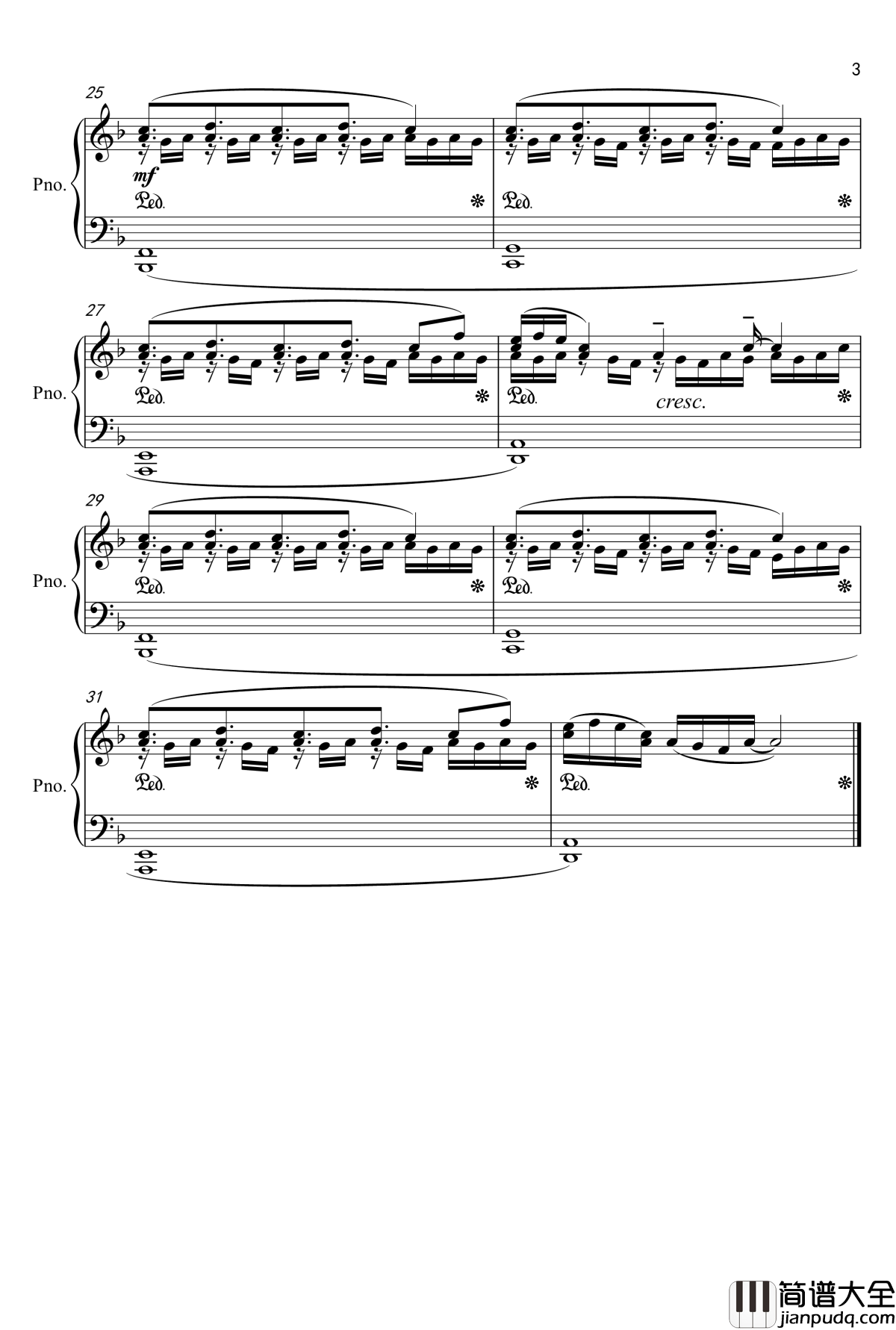 激情钢琴谱_恋爱选举巧克力_PC游戏BGM23