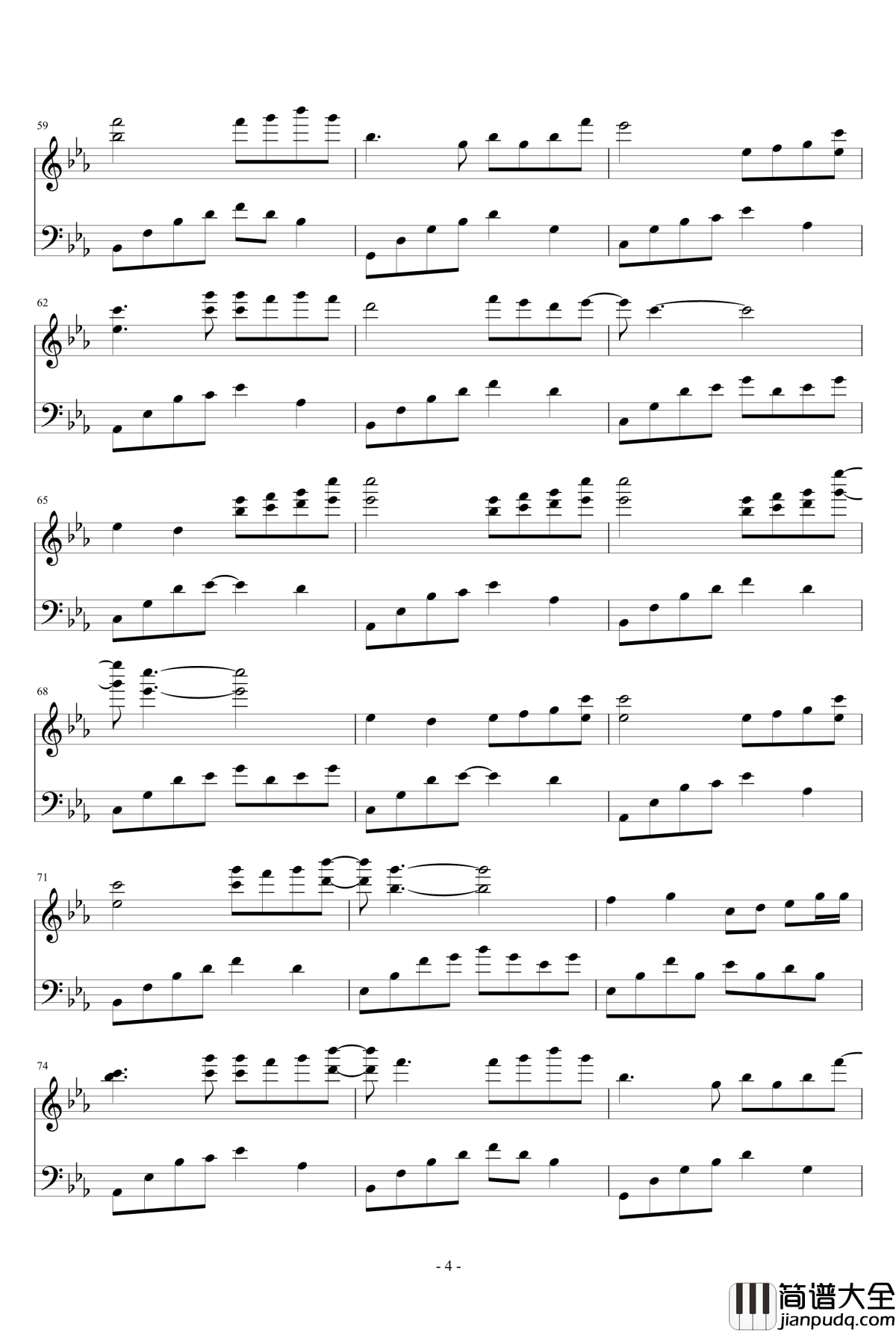 夜的钢琴曲钢琴谱_五_石进