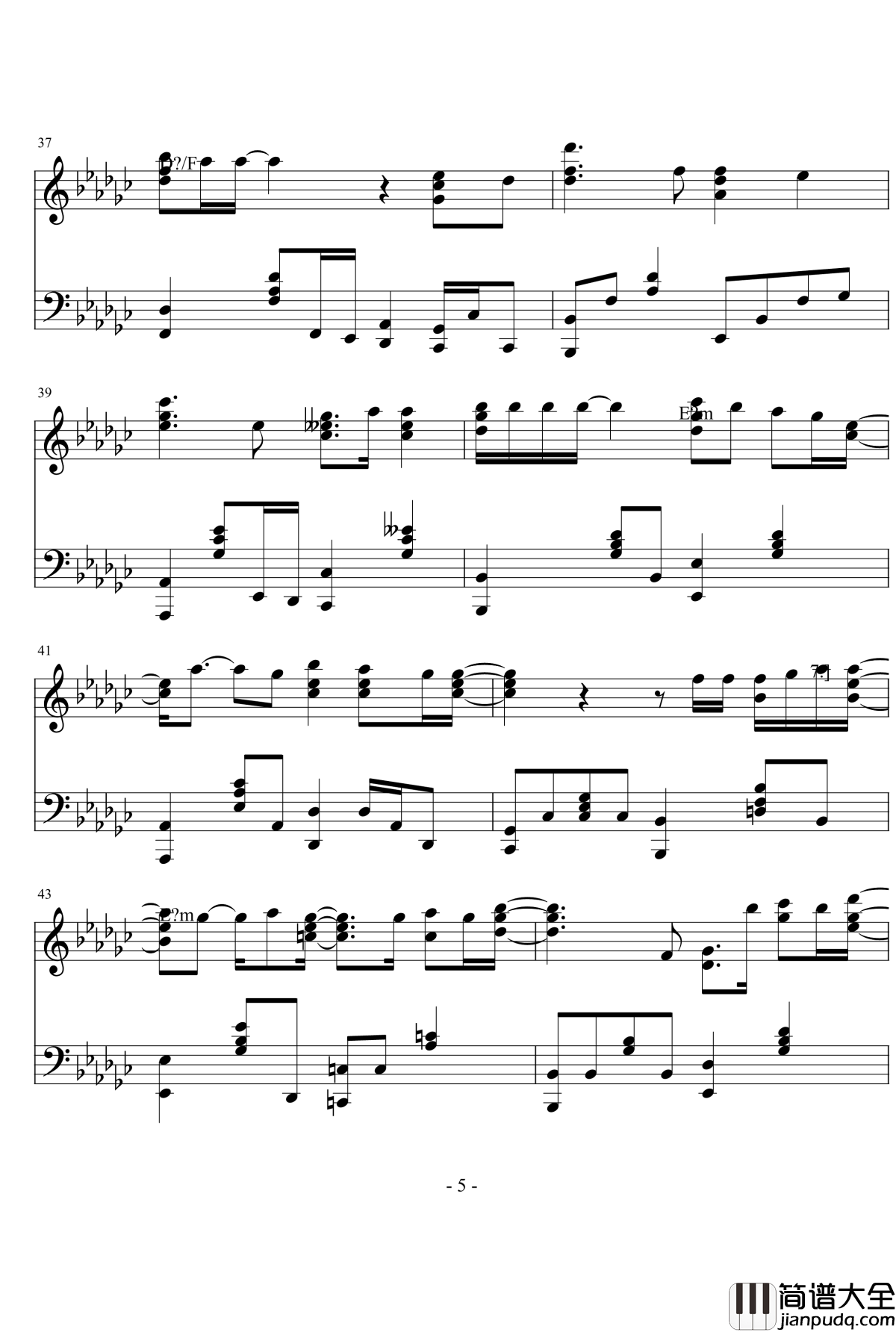 All_with_you钢琴谱_步步惊心_丽_ost_金泰妍