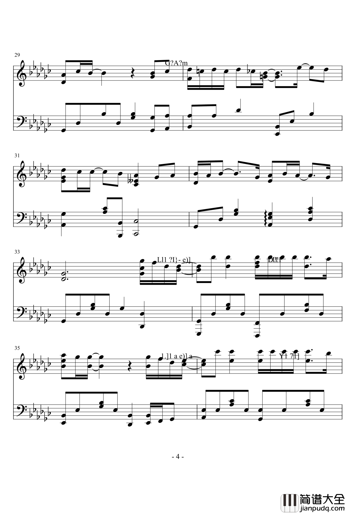 All_with_you钢琴谱_步步惊心_丽_ost_金泰妍