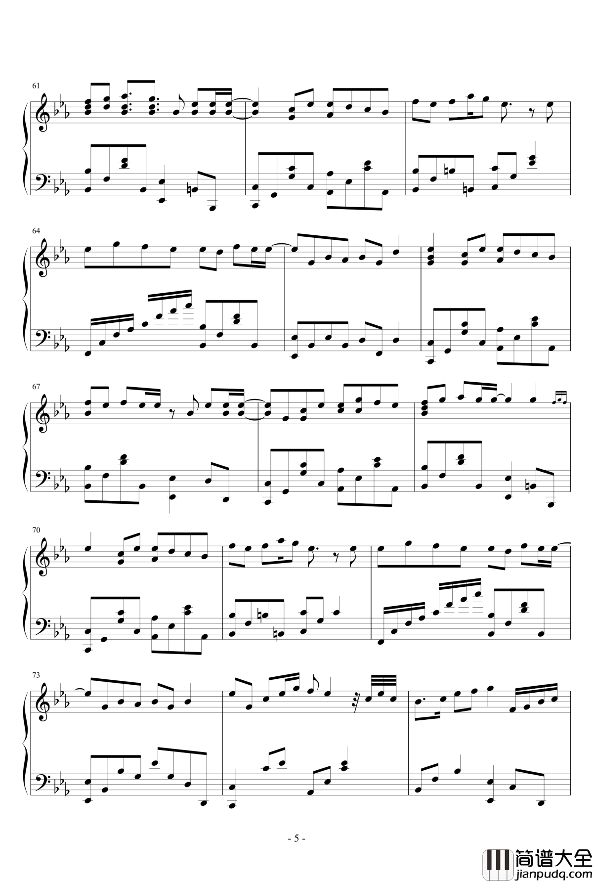 七里香_怀旧版_周杰伦_钢琴谱