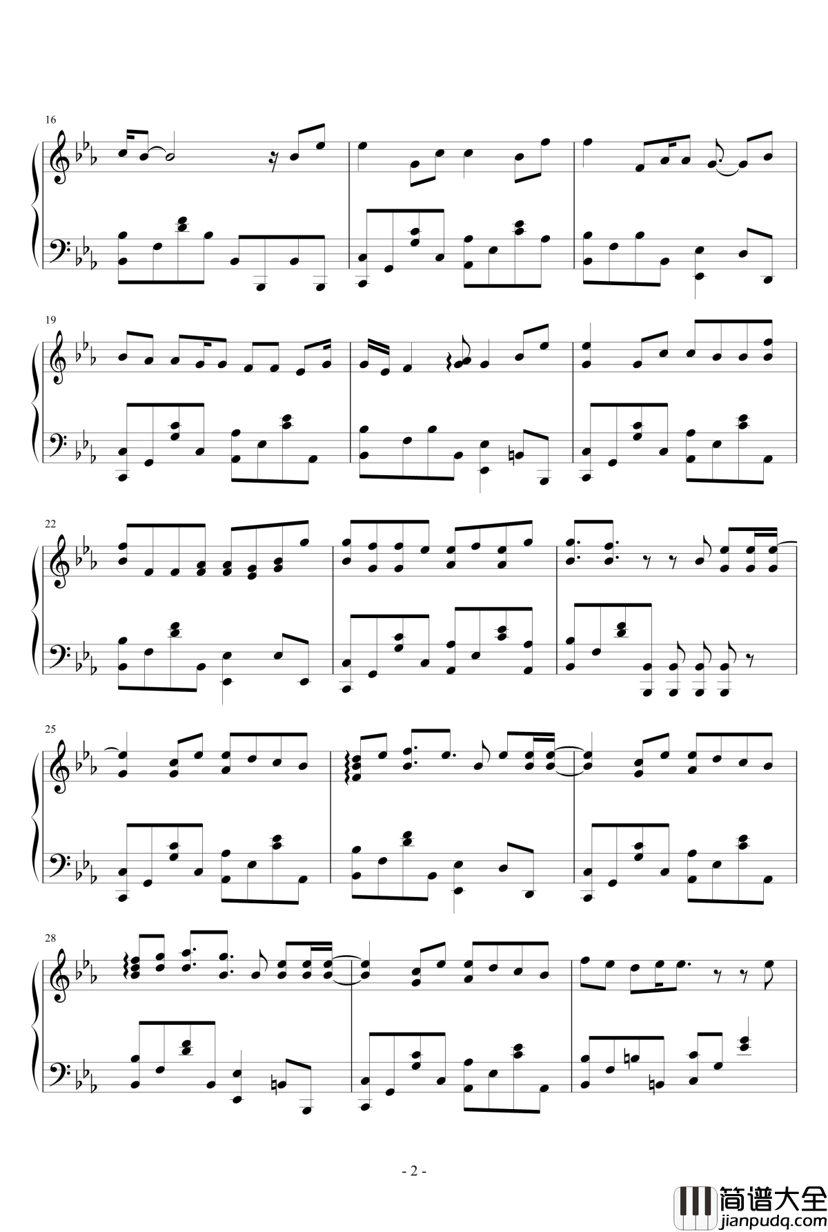 七里香_怀旧版_周杰伦_钢琴谱