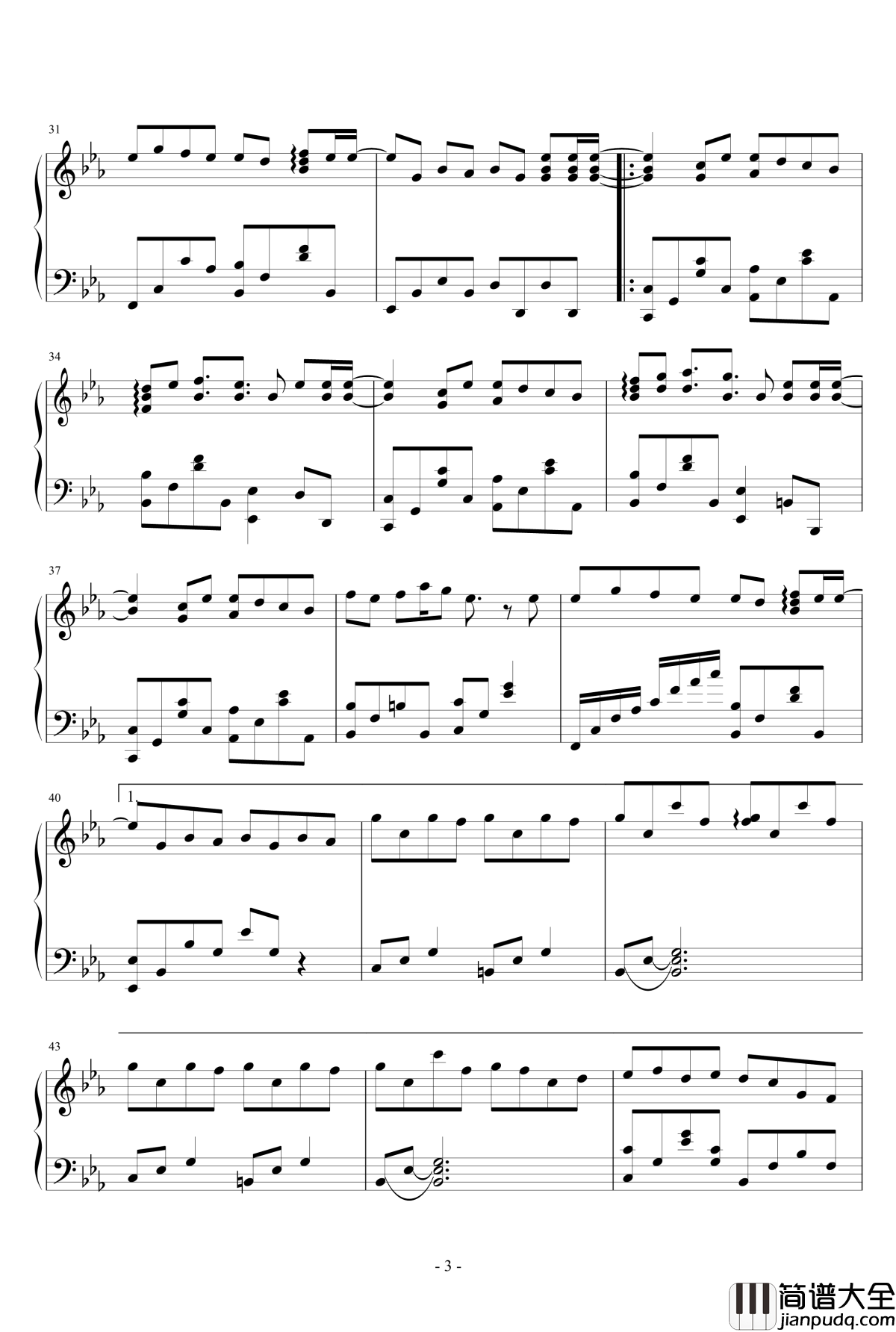 七里香_怀旧版_周杰伦_钢琴谱