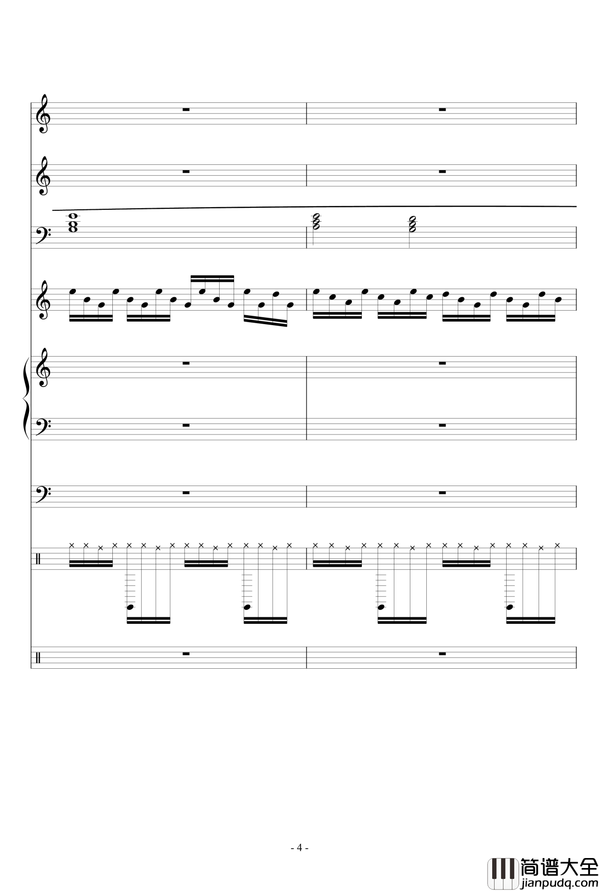 雪愿钢琴谱_节奏大师