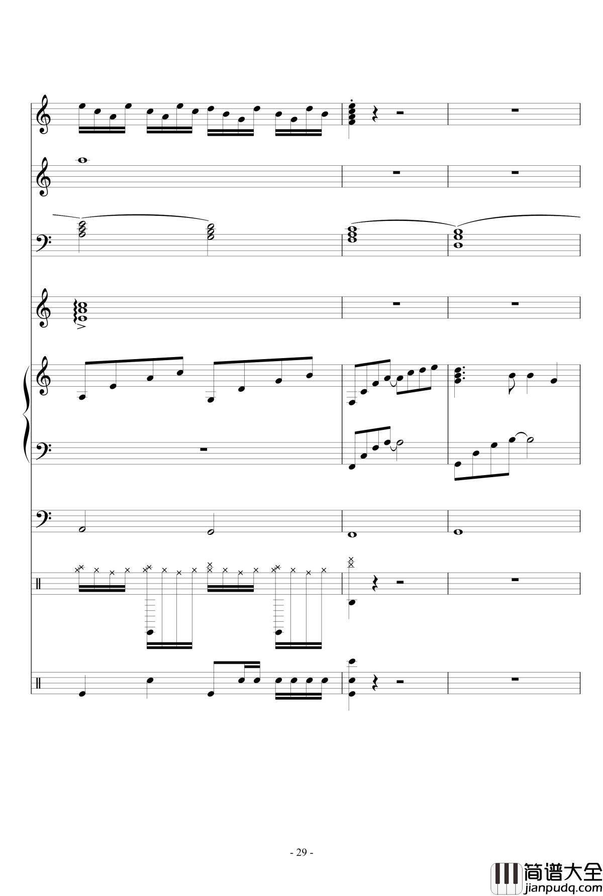 雪愿钢琴谱_节奏大师