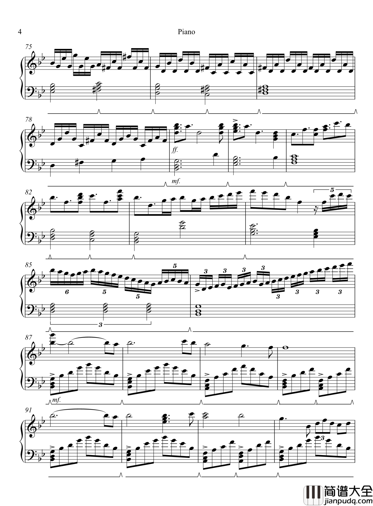 EternalFeather钢琴谱_悠久之翼