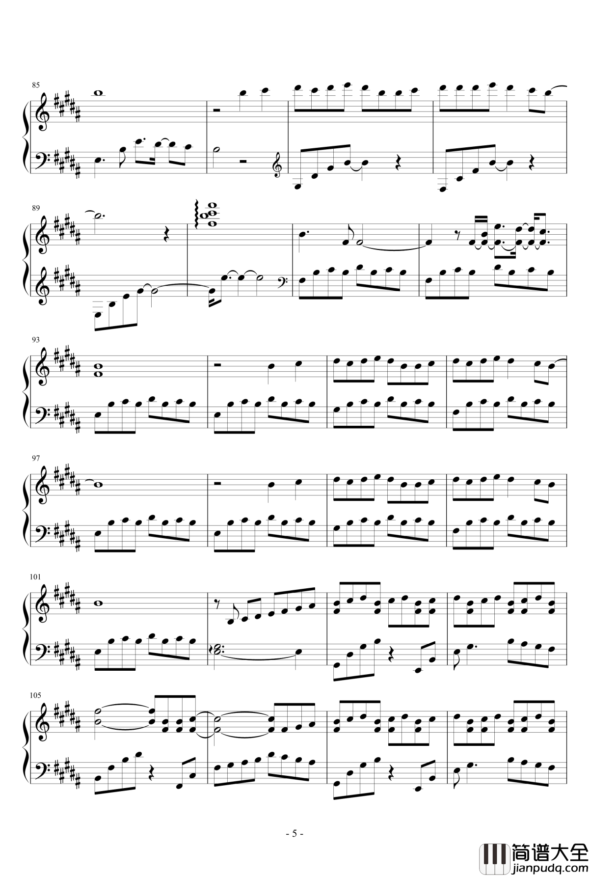 前前前世钢琴谱_RADWIMPS