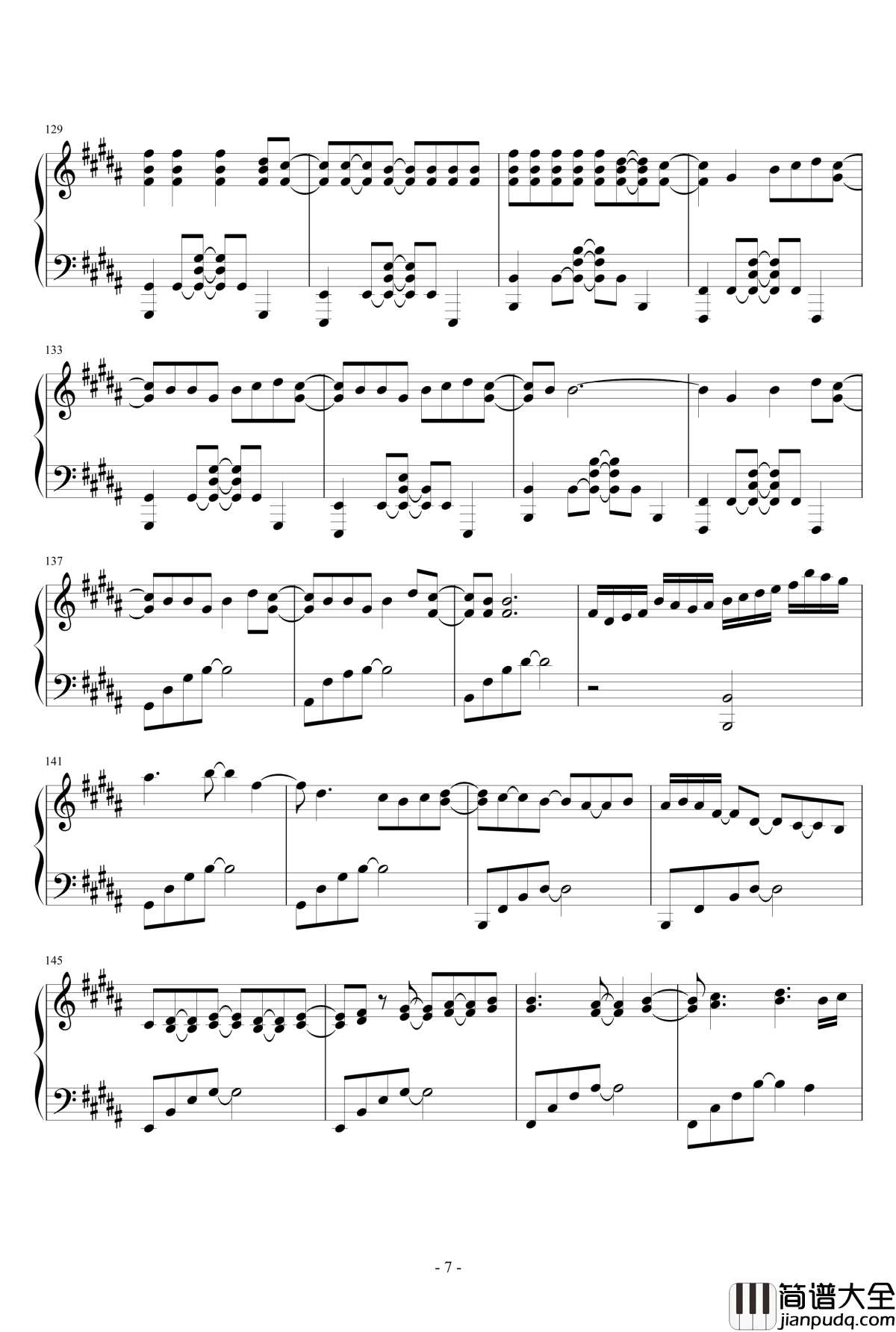 前前前世钢琴谱_RADWIMPS