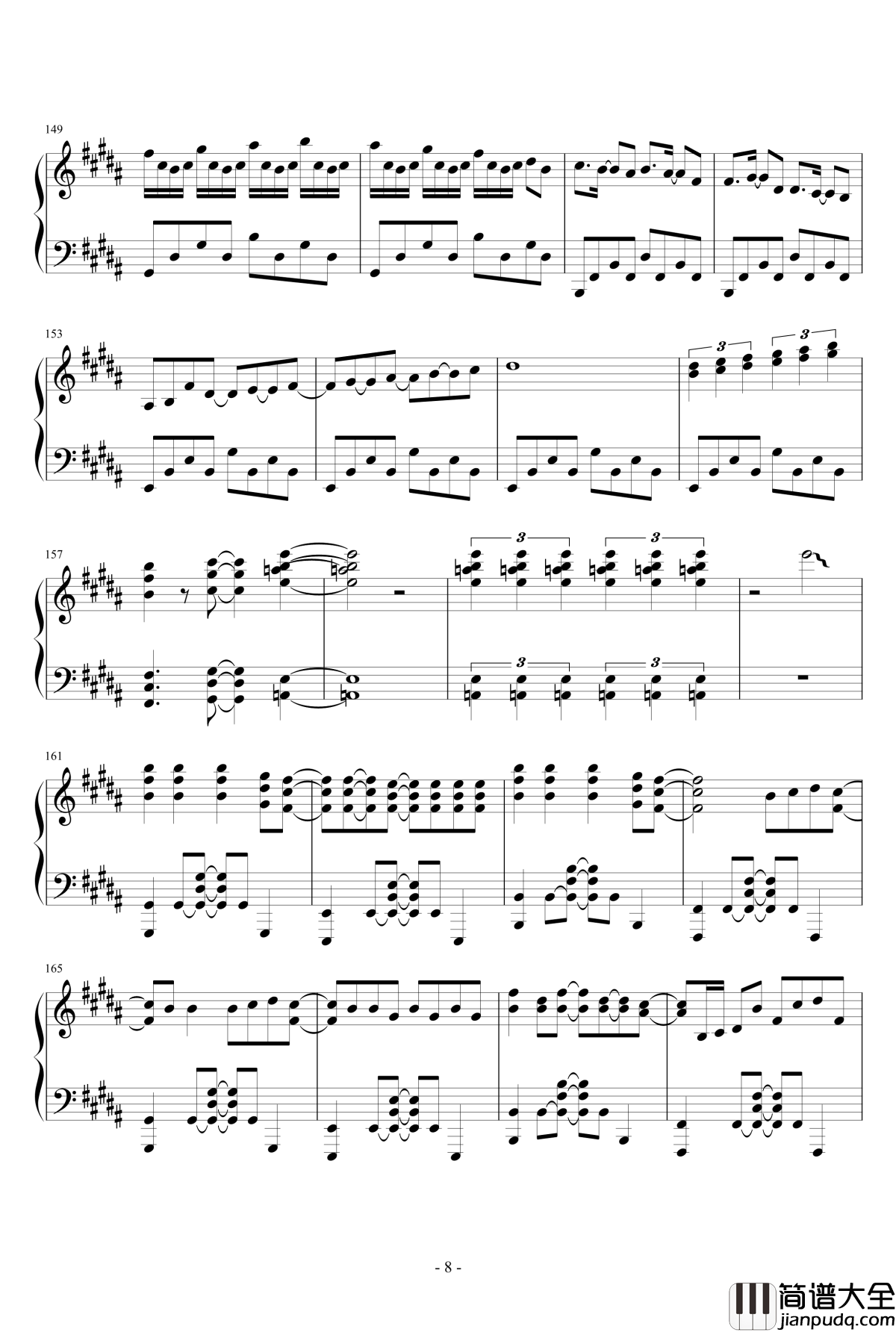 前前前世钢琴谱_RADWIMPS