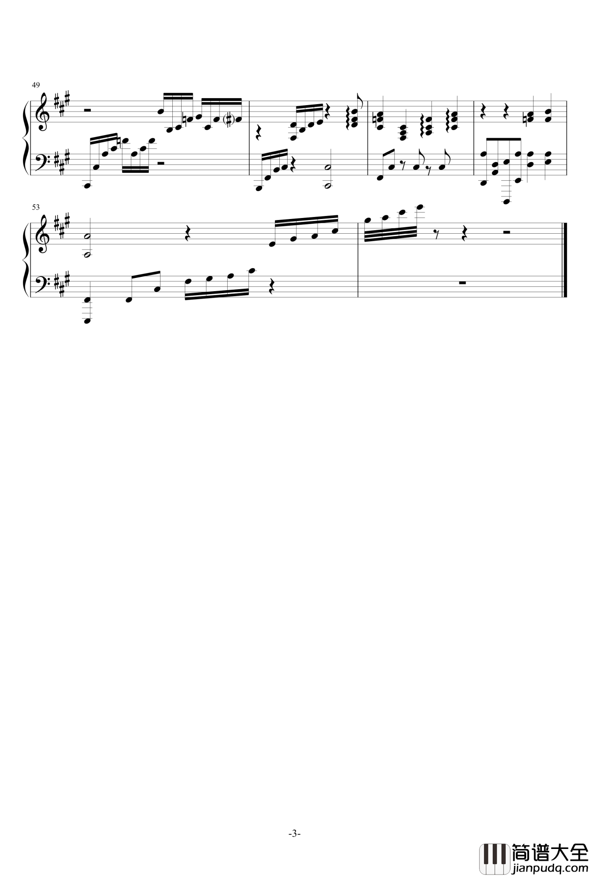 停格钢琴谱_蔡健雅