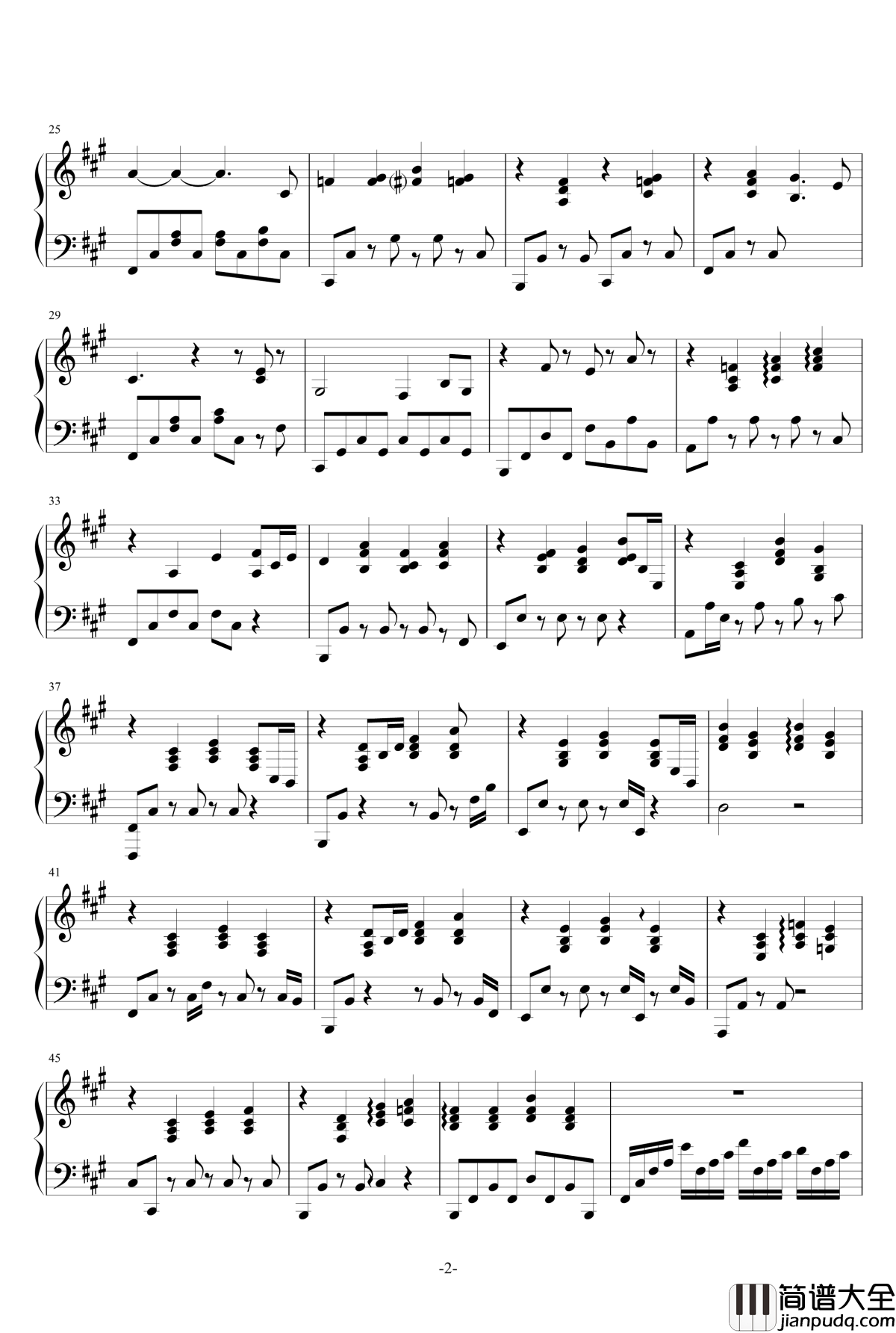 停格钢琴谱_蔡健雅