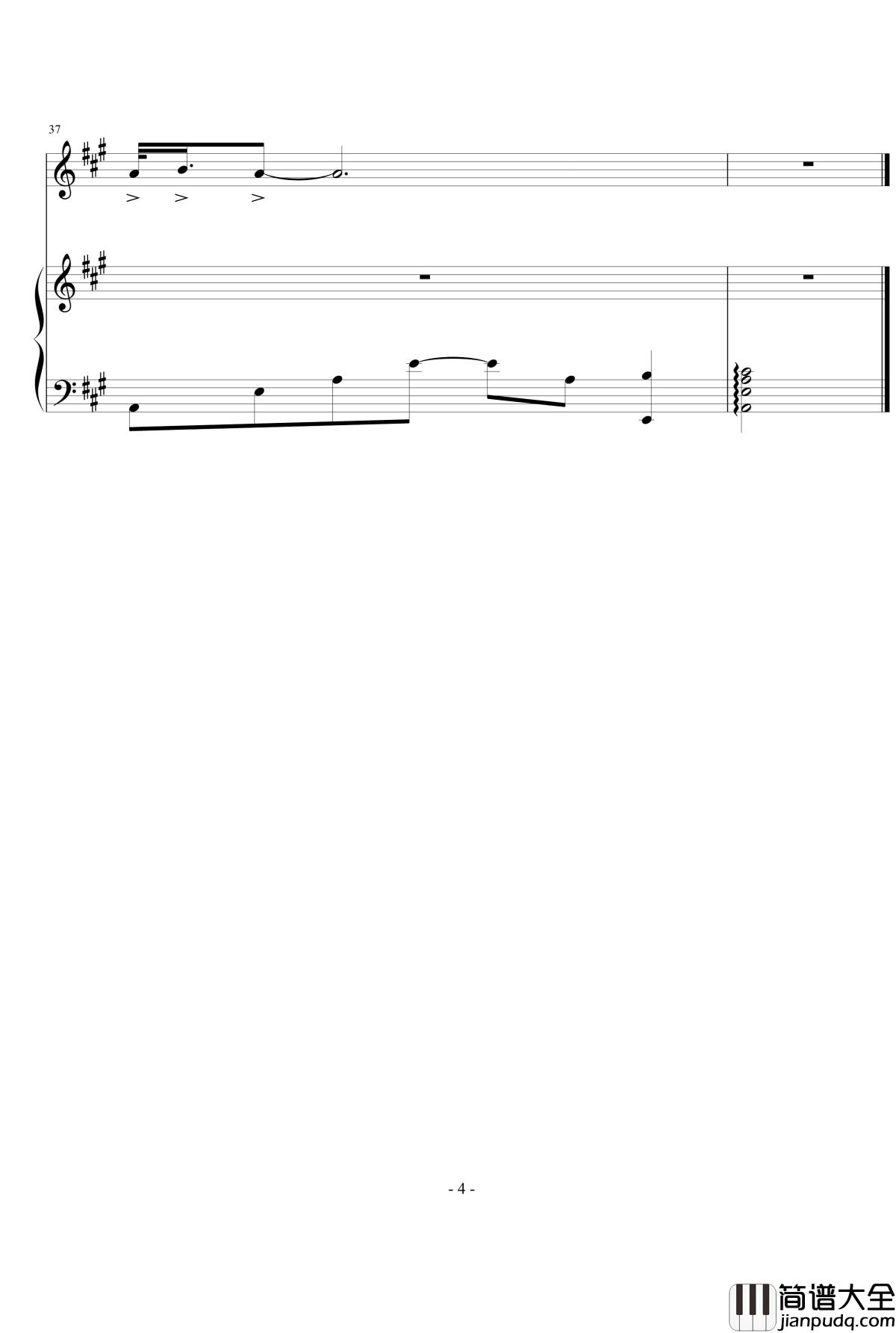 喵喵之歌钢琴谱_『忧伤歌声』_神奇宝贝片尾曲