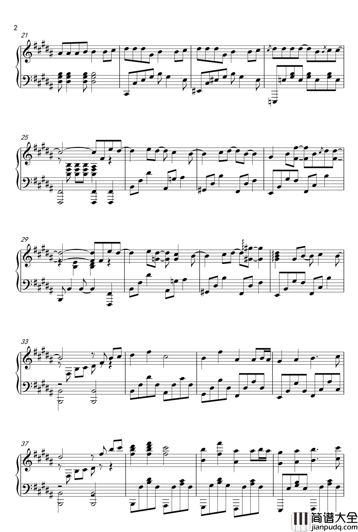 告白气球钢琴谱_完美演奏版_周杰伦