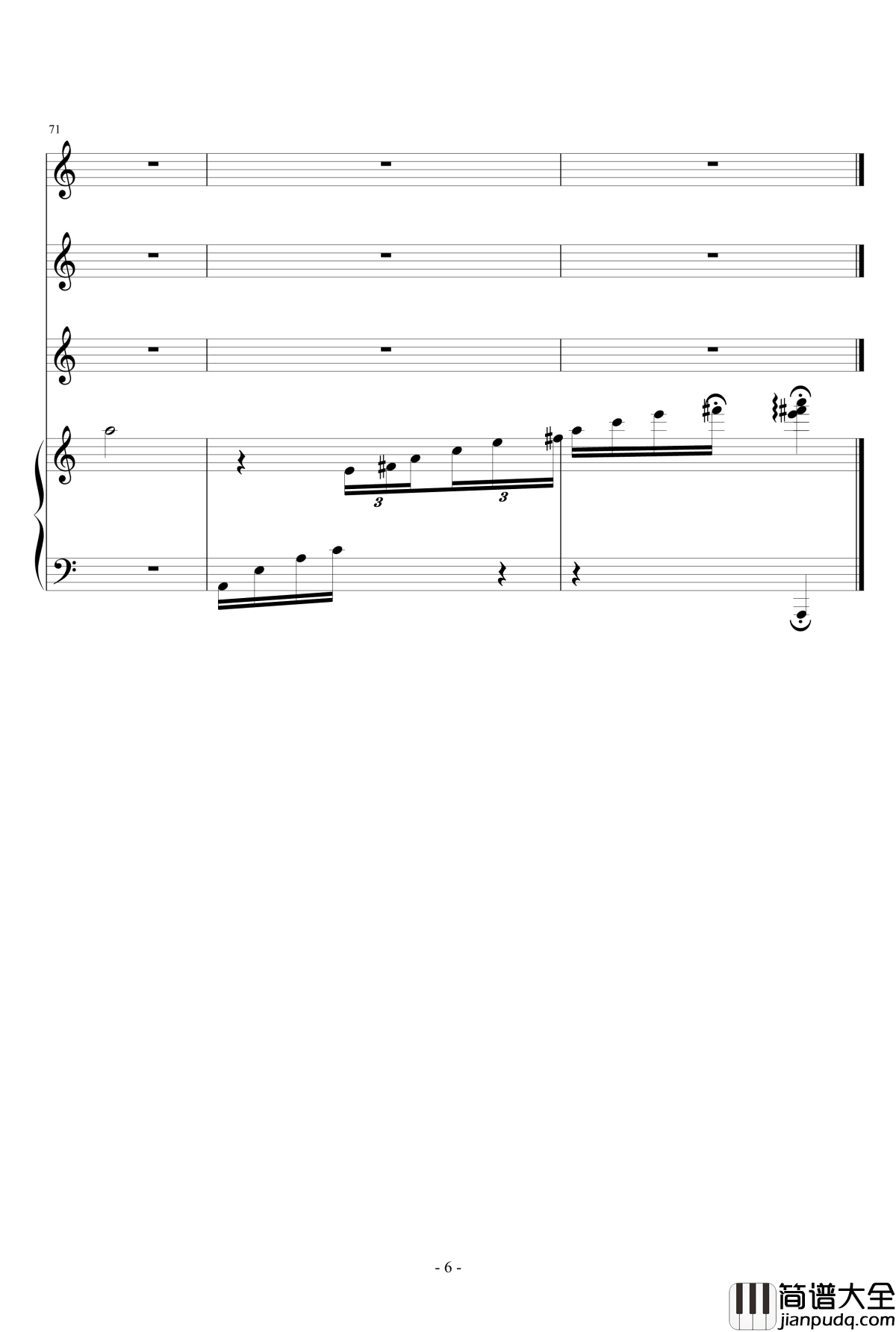 启航!钢琴谱_『忧伤歌声』