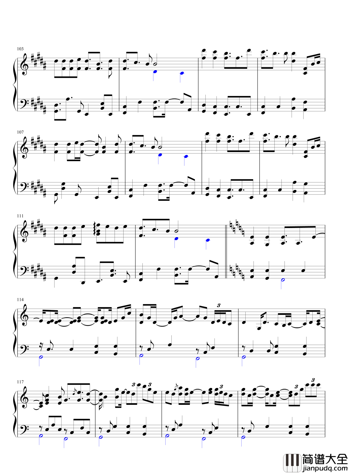 Get_wild钢琴谱_蓝鼻子