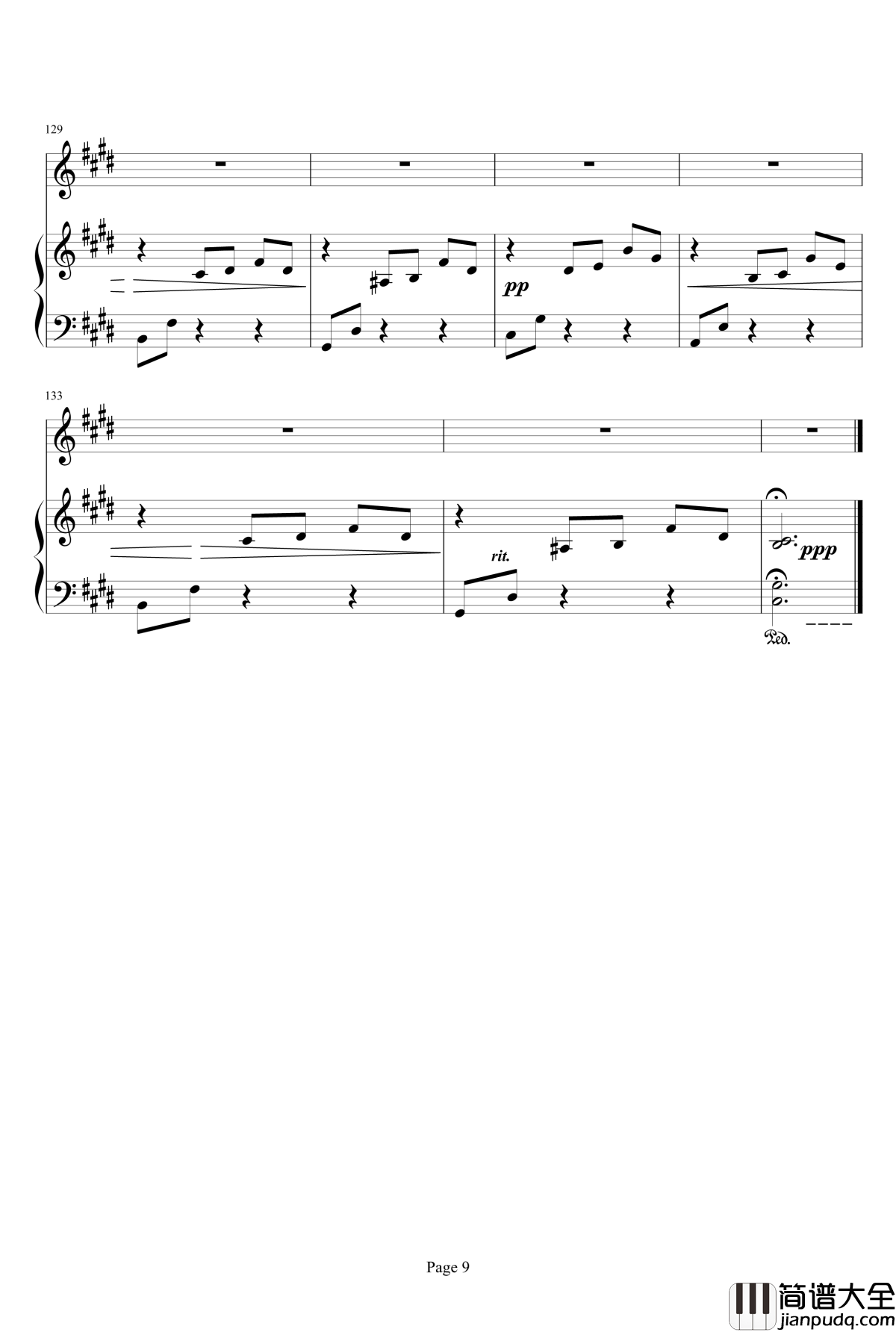 氷結の森钢琴谱_游戏