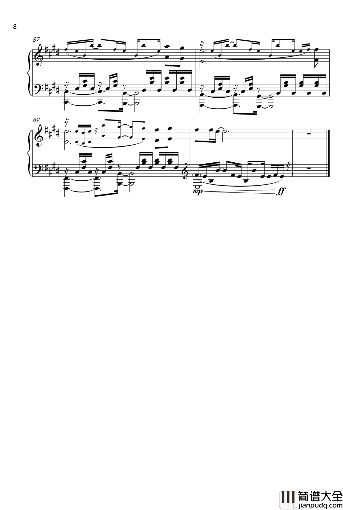 _プライド革命OP钢琴谱_钢琴完整版_银魂