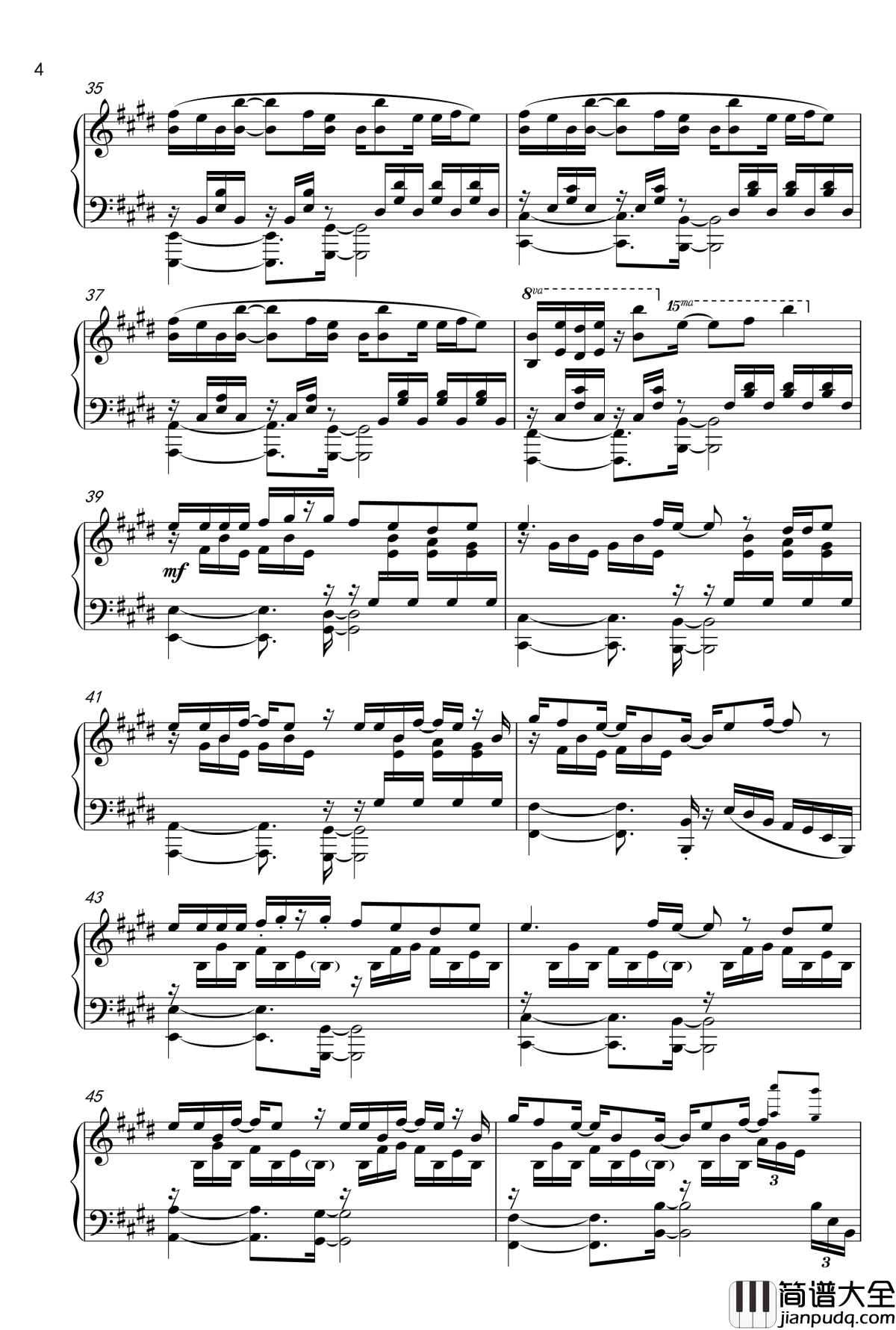 _プライド革命OP钢琴谱_钢琴完整版_银魂